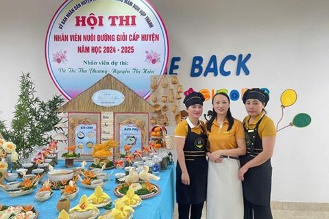 Một số hình ảnh hội thi nhân viên nuôi dưỡng giỏi, bếp ăn an toàn