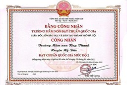 TRƯỜNG MẦM NON HỢP THANH VINH DỰ ĐÓN NHẬN BẰNG CÔNG NHẬN TRƯỜNG ĐẠT CHUẨN QUỐC GIA MỨC ĐỘ 2